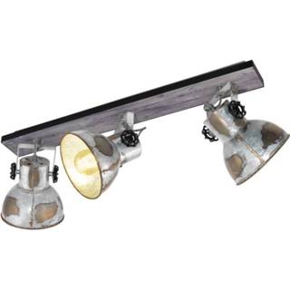 👉 Plafondlamp mat nikkel metaal a++ eglo Barnstaple in industrielook 3-lamps