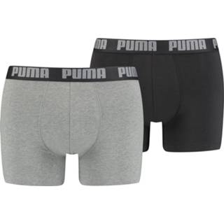 👉 Boxershort effen onderbroeken s Never Out mannen grijs zwart Puma Basic 6-Pack Dark Grey Melange/ Black