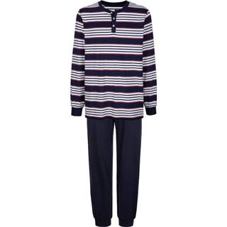 👉 Pyjama katoen gestreept mannen tijdloze klassieker G Gregory Marine::Wit 4055706392474