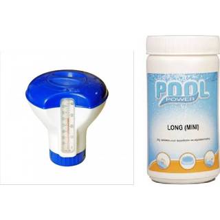 👉 Zwembad volwassenen Water/zwembad chloordrijver met thermometer chloortabletten 1 kilo