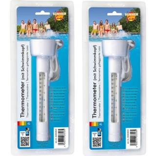 Zwembad volwassenen Set van 2x stuks drijvende water/zwembad thermometers