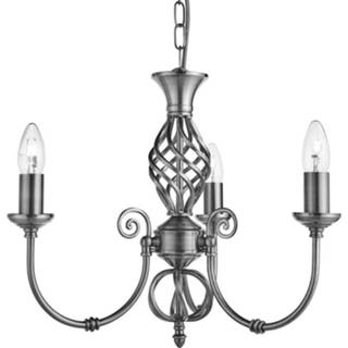 👉 Kroon luchter zilveren active Searchlight Zanzibar 4489-3 5013874218001