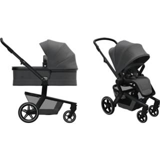 👉 Kinderwagen zilver massieve banden zwenkwielen voor stad Awesome Anthracite zwart kinderen Joolz Hub Plus 2-in-1