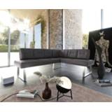 👉 Hoekbank bruin DELIFE Pavle 200x170 cm vintage roestvrijstalen bankframe linkshoek 4251487198155