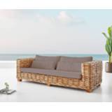 👉 Tuinbank bruine DELIFE Nizza rotan natuur met kussens 2-zitsbank 4250342604534