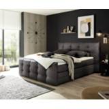 👉 Matras antraciet DELIFE Boxspringbed Venla 180x200 vintage met en topper 4251919747159