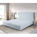 👉 Boxspring DELIFE frame Dream-Well 180x200 cm Pastelblauw Plat geweven 4250342620671