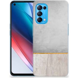 👉 Bumper hoesje OPPO Find X3 Lite Wood Concrete 8720215926637
