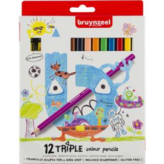 👉 Kleurpotlood One Size GeenKleur Kleurpotloden Bruynzeel - 12 stuks met slijper Knutselset Tekenen 8712079421038
