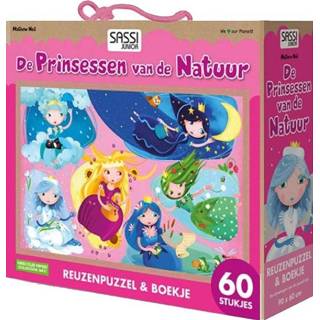 👉 Boek One Size GeenKleur + puzzel Sassi - Prinsessen 60 stukjes 9789461886293
