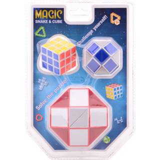 👉 Magische kubus One Size GeenKleur en slang JohnToy - 3-pack Breinbreker 8711866250370