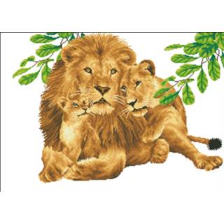 👉 One Size GeenKleur Lion Family Diamond Dotz 76x55 cm Painting 4897073243832