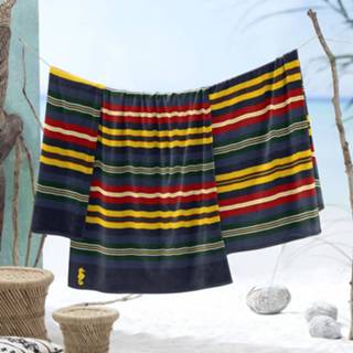 👉 Strandlaken katoen blauw Seahorse Hampton Navy 100x180cm 8719002148451