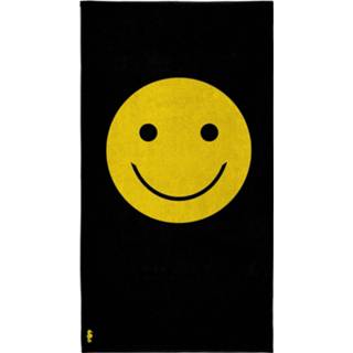 👉 Strandlaken zwart katoen Seahorse Smile - 100% 100x180 Cm Black 8719002167001