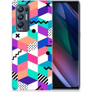 👉 Houten blok OPPO Find X3 Neo TPU Hoesje Blokken Kleurrijk 8720215691030