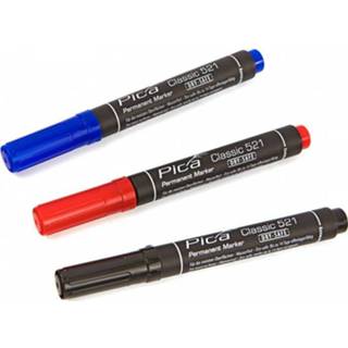 👉 Permanent marker zwart active PICA 521/46 2-6 mm beitel