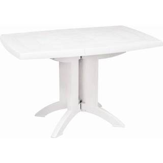👉 Terrastafel wit PVC male Grosfillex tuintafel Vega 118cm klapbaar 3100033013767