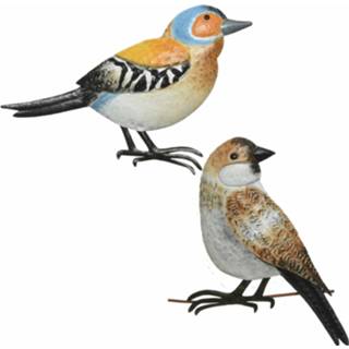 👉 Decoratie vogels/muurvogels Vink en Mus voor in de tuin 38 cm
