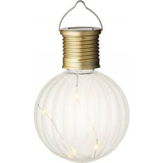 Buitenlamp wit plastic transparant Lumineo Bol - Solar tuinverlichting Warm 8720194006337