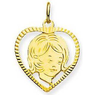 👉 Oorhanger kinderen meisjes Glow Gouden Hanger Kinderkopje meisje in hart 15.5 x 15 mm 241.0071.01 8712121054917