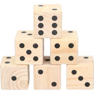 👉 Dobbelsteen One Size lichtbruin Lifetime Games giant dice game - 6 dobbelstenen (9x9x9cm) scorebord met stift 8711252170527