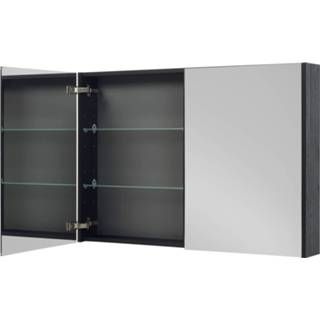 👉 Spiegelkast zwart eiken One Size Saqu Salto 120x14x70 cm 8714175960909