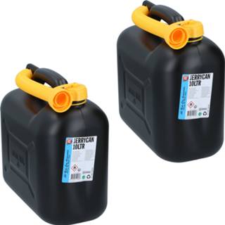 👉 Jerrycan zwart 4x Jerrycans/benzinetanks 10 liter