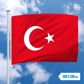 👉 Vlag active Turkije 200x300cm - Glanspoly 7424954676679