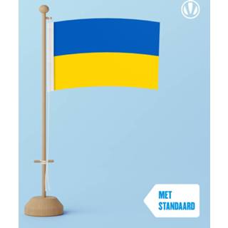 👉 Tafel vlag active Tafelvlag Oekraine 10x15cm | met standaard 7424957325376