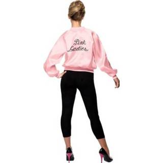 👉 Verkleedkostuum active vrouwen roze Grease Pink Ladies verkleed kostuum college jacket voor dames