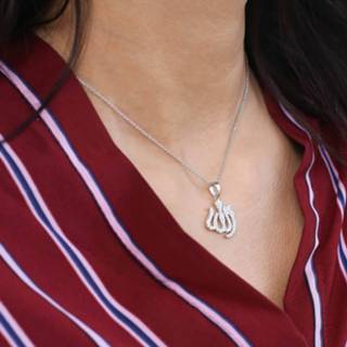 👉 Kettinghanger zilverkleurig zilveren zilver allah wit zirkonia ketting&hanger met 8719802166143