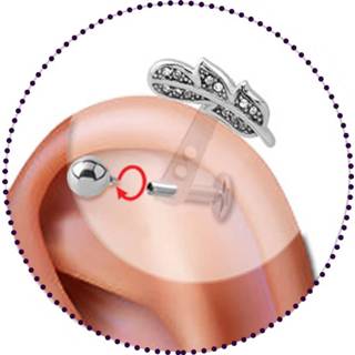 👉 Stalen helixpiercing staaf met kristal