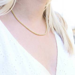 👉 Goudkleurig geel 9 Karaat ketting koordschakel 45cm 8719802076688