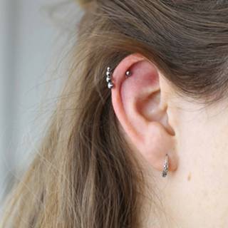 👉 Helix piercing wit One Size Color-Wit staal Stalen helixpiercing bolletjes 8719802069031