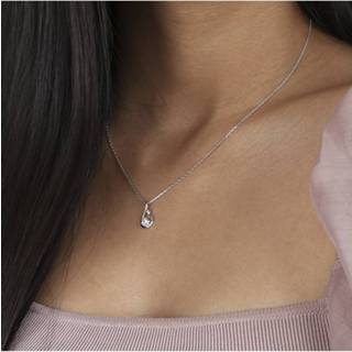 👉 Hanger zilverkleurig zilveren zilver wit zirkonia ketting met fantasie 8719802188732