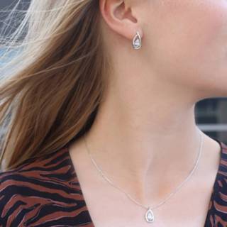 👉 Zilveren set ketting&oorbellen met zirkonia