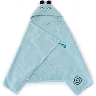 👉 Badcape katoen blauw One Size baby's Milk&Moo - Baby Babyhanddoek met Kap 0-2 Jaar 8682835420271