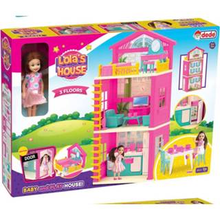 👉 Speel huisje One Size meerkleurig meisjes Dede Lola's speelhuis met 3 verdiepingen - Speelgoed 8693830036626