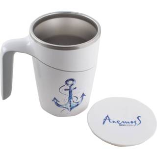 👉 Koffiemok One Size wit BiggDesign Mok - Travel Mug Thermosbeker Koffie to go beker Warme en Koude dranken 470ml Vacuümdeksel 8681126413145