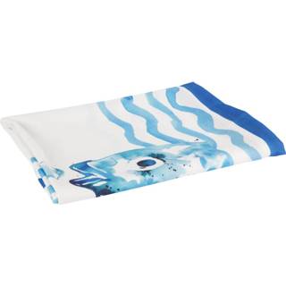 👉 Tafel kleed katoen One Size meerkleurig blauw Biggdesign Anemoss Brasem Tafelkleed | Kleurrijk ontwerp Gevormde vis 140x140 cm Vierkant 100% Wasbaar in de machine 8681126415422