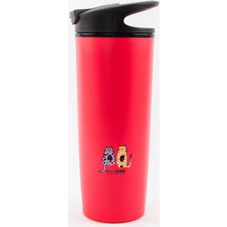 👉 Koffiemok One Size rood BiggDesign Cats Mok - Waterfles 540 ml 8681126416306