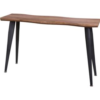 👉 Console tafel hout One Size bruin Trendy Design – Model Megeve Metalen frame Look 77x120x35cm Interieur Industrieel - 8720359703699
