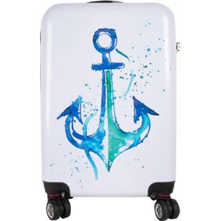 👉 Ruim bagage koffer wit medium One Size Ruimbagage - Reiskoffer met Wielen Grote 8681126412872