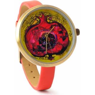 Horloge RVS rood standaard vrouwen BiggDesign - Dames Lederen Band Kast 40mm 3 ATM Waterbestendig Japans Mechanisme 8681126410281