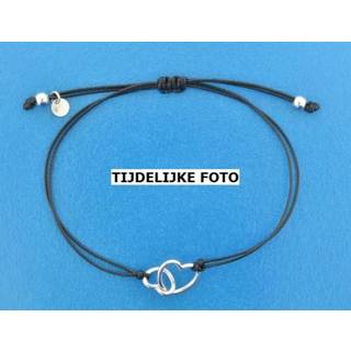 👉 Armband zilver katoen One Size array TFT Hartjes 20 cm 8718834690251