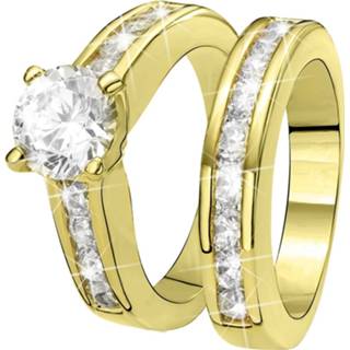 👉 Zirkonia rose plated wit Eve 2 delige ring met 8717637580103
