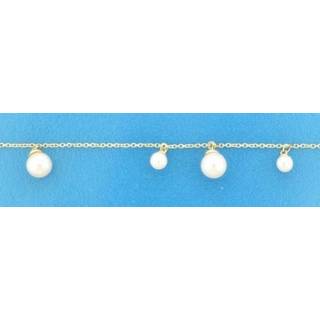 👉 Halsketting geelgoud parel One Size array TFT Collier 1,1 mm 42 - 45 cm 8718834708338