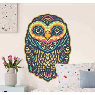👉 DHL Express nederlands mannen Stickers bloemenpatroon Kleurrijke uil mandala