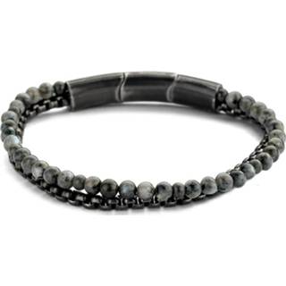 👉 Armband staal One Size no color mannen Kaliber 7KB-0132 Stalen - Heren 2 Strengen Kralen 4 mm Pectrolite Schakel 21 cm 8720143832444
