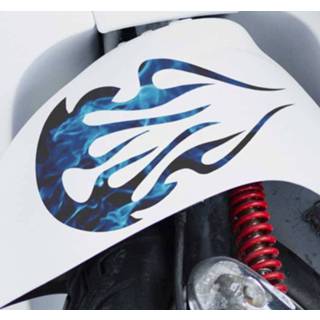 Motorfiet blauwe nederlands tribal vlam motorfiets stickers